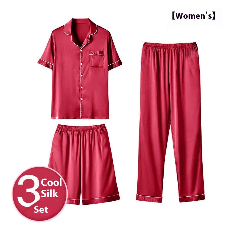 Ice Silk Be Up at Night Three-piece Pajamas BEUPFORLIFE.com