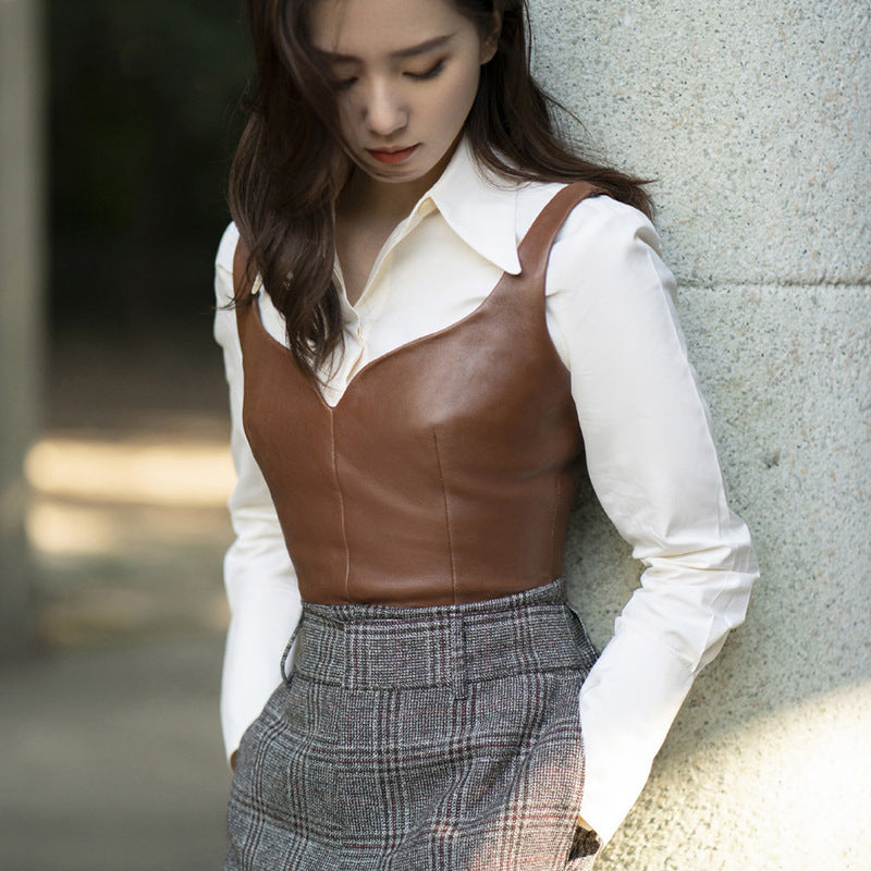 Genuine Leather Small Sling Vest Coat BEUPFORLIFE.com