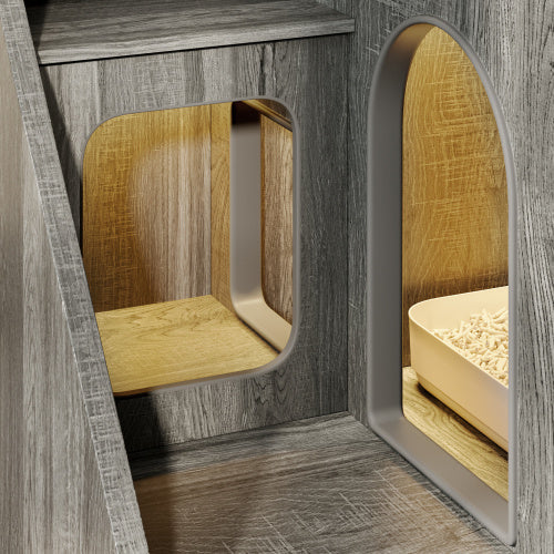 Cat Litter Box Enclosure With Light BEUPFORLIFE.com