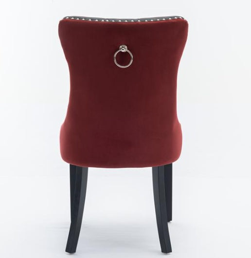 Modern High-End Tufted Solid Wood Contemporary PU & Velvet Upholstered Dining Chair-2 Piece Set BEUPFORLIFE.com