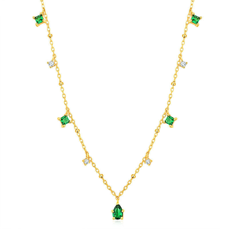 Water drop emerald zircon necklace BEUPFORLIFE.com