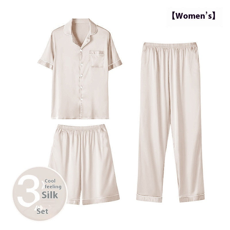 Ice Silk Be Up at Night Three-piece Pajamas BEUPFORLIFE.com