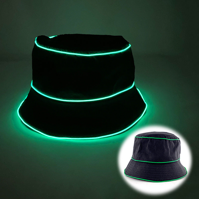 LED Luminous Unisex Solid Color Flat Top Sun Hat BEUPFORLIFE.com