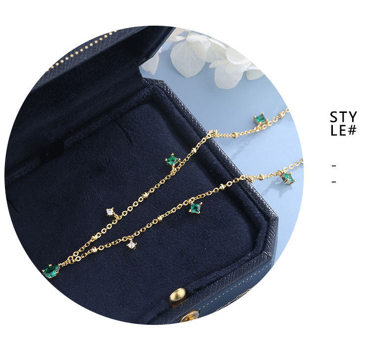 Water drop emerald zircon necklace BEUPFORLIFE.com