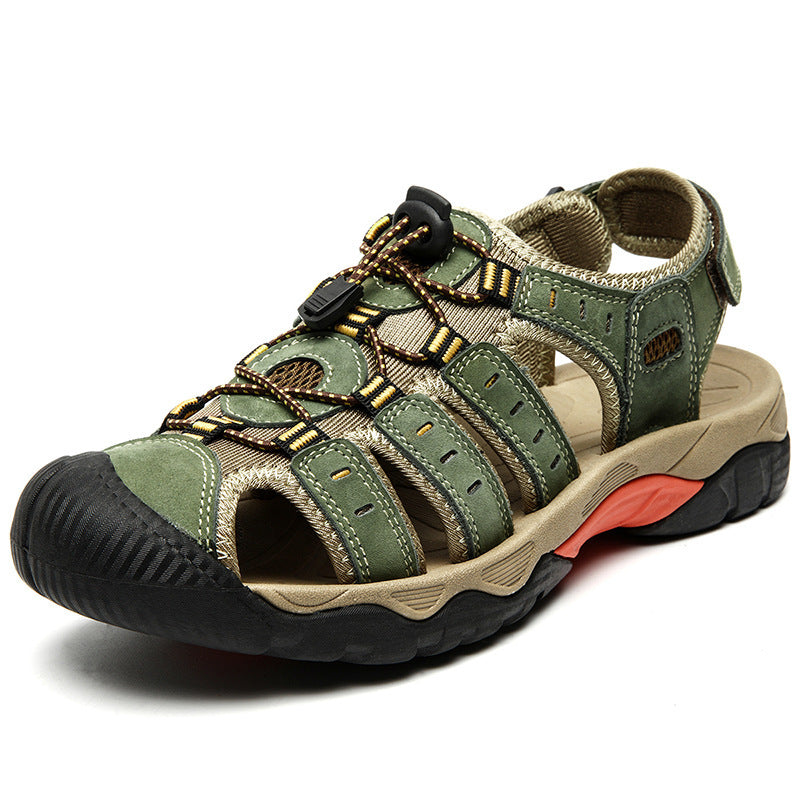 First Layer Cowhide Closed Toe Outdoor Sandals BEUPFORLIFE.com