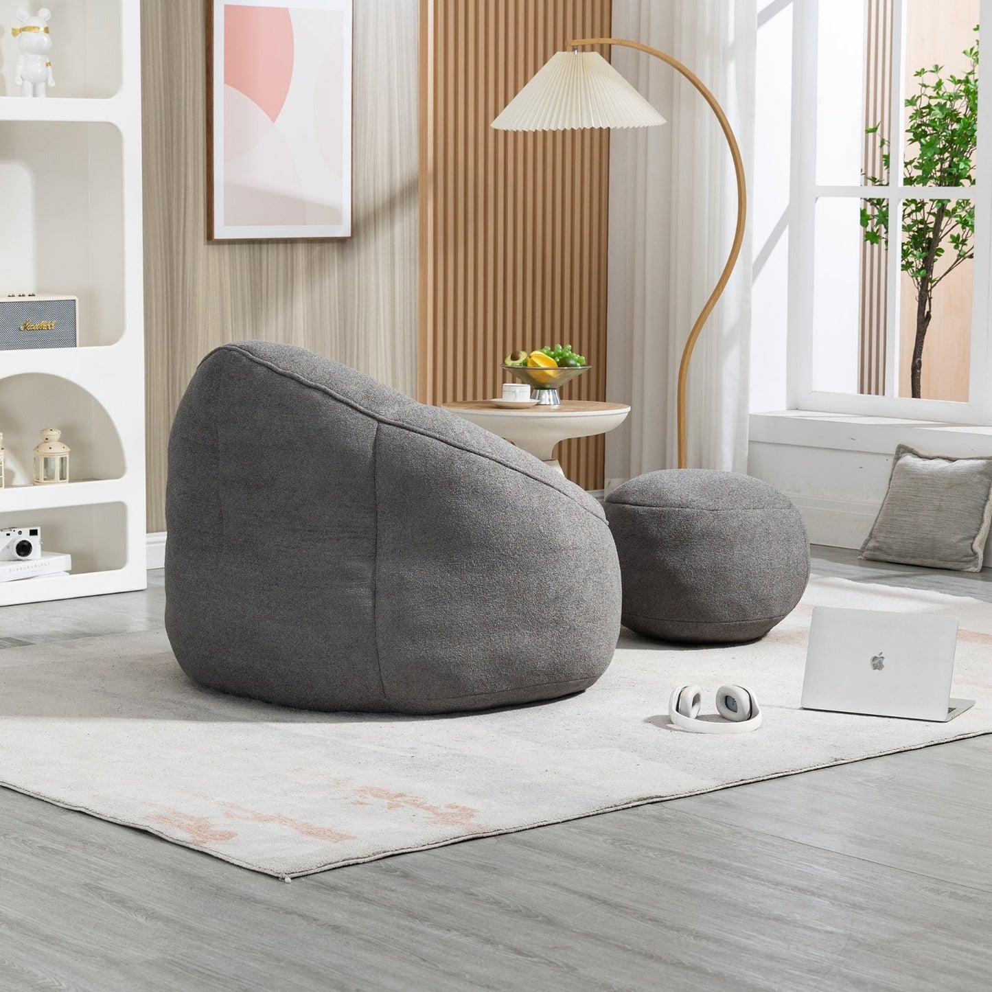 Bean Bag Sofa Chair with Padded Footrest BEUPFORLIFE.com
