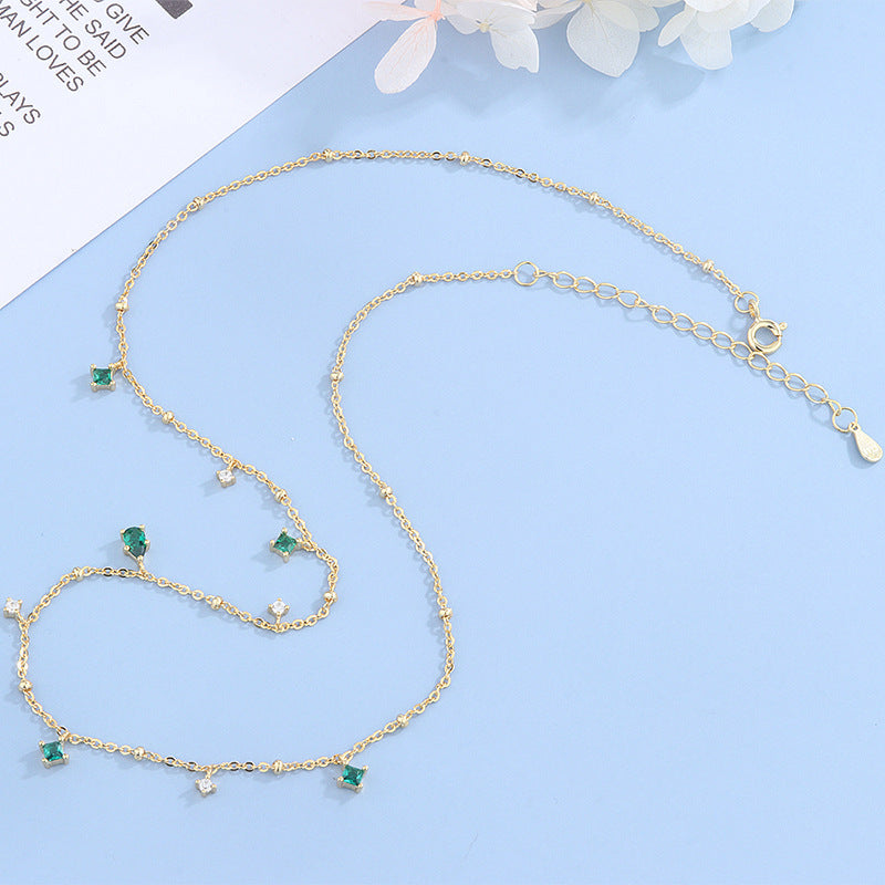 Water drop emerald zircon necklace BEUPFORLIFE.com
