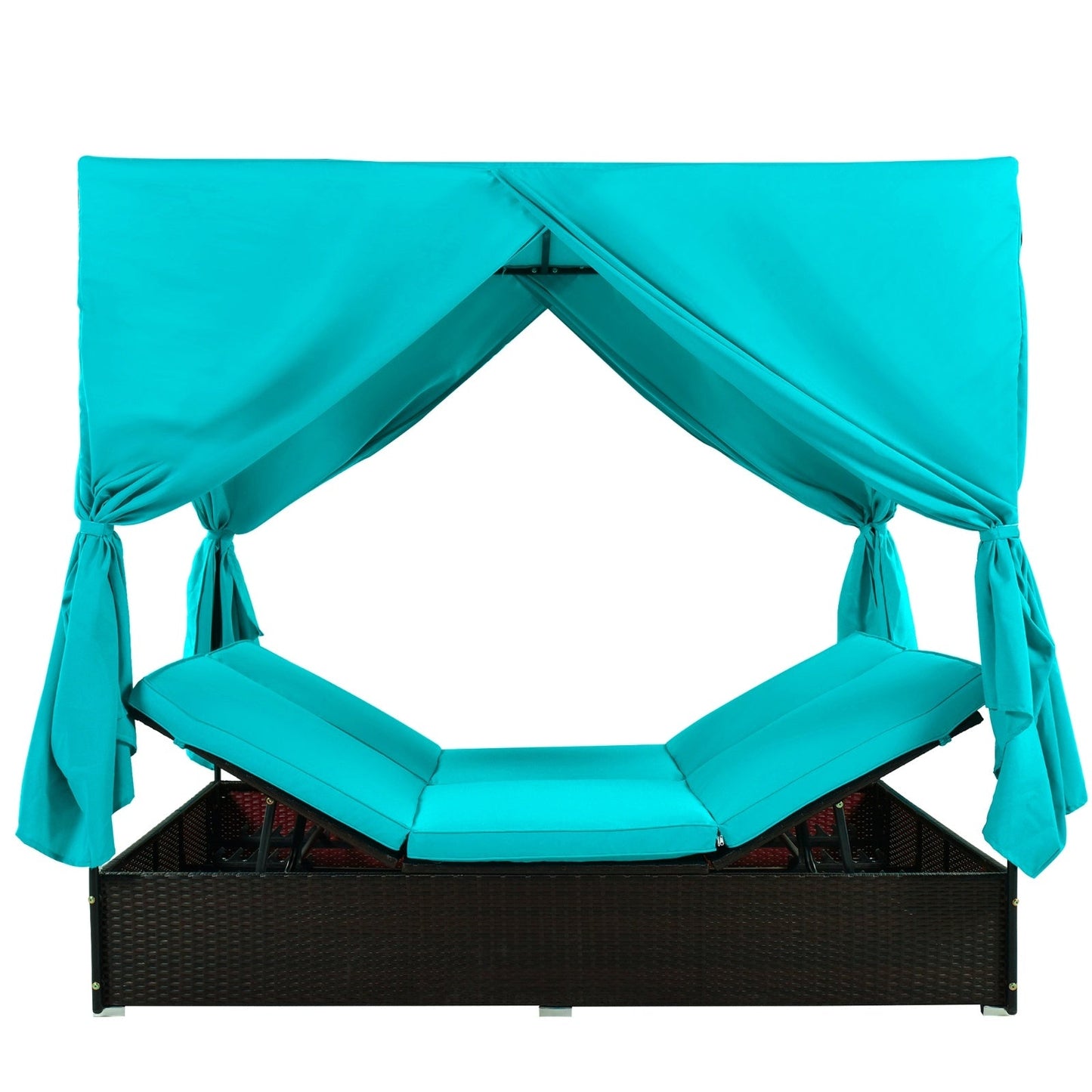 U STYLE Outdoor Patio Wicker Sunbed/Daybed With Cushions & Adjustable Seats Be Up For Life