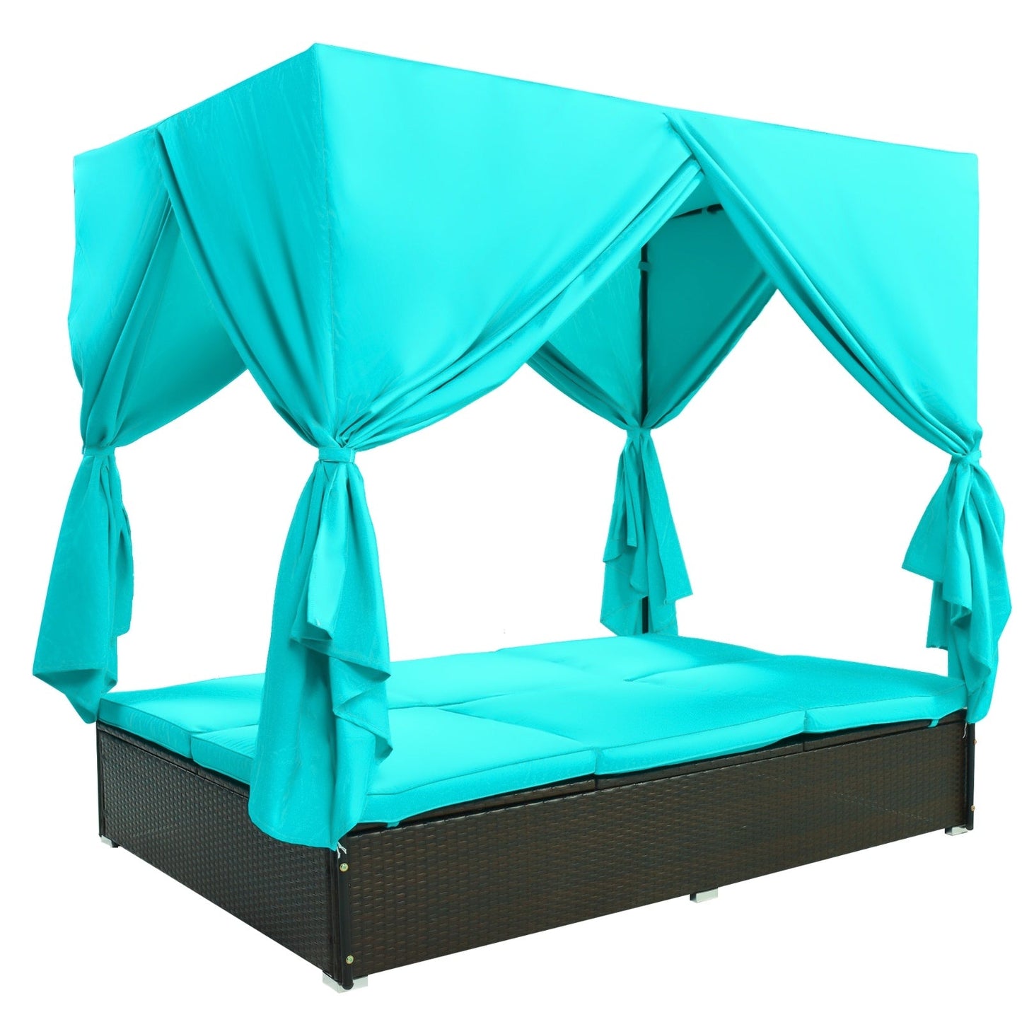 U STYLE Outdoor Patio Wicker Sunbed/Daybed With Cushions & Adjustable Seats Be Up For Life