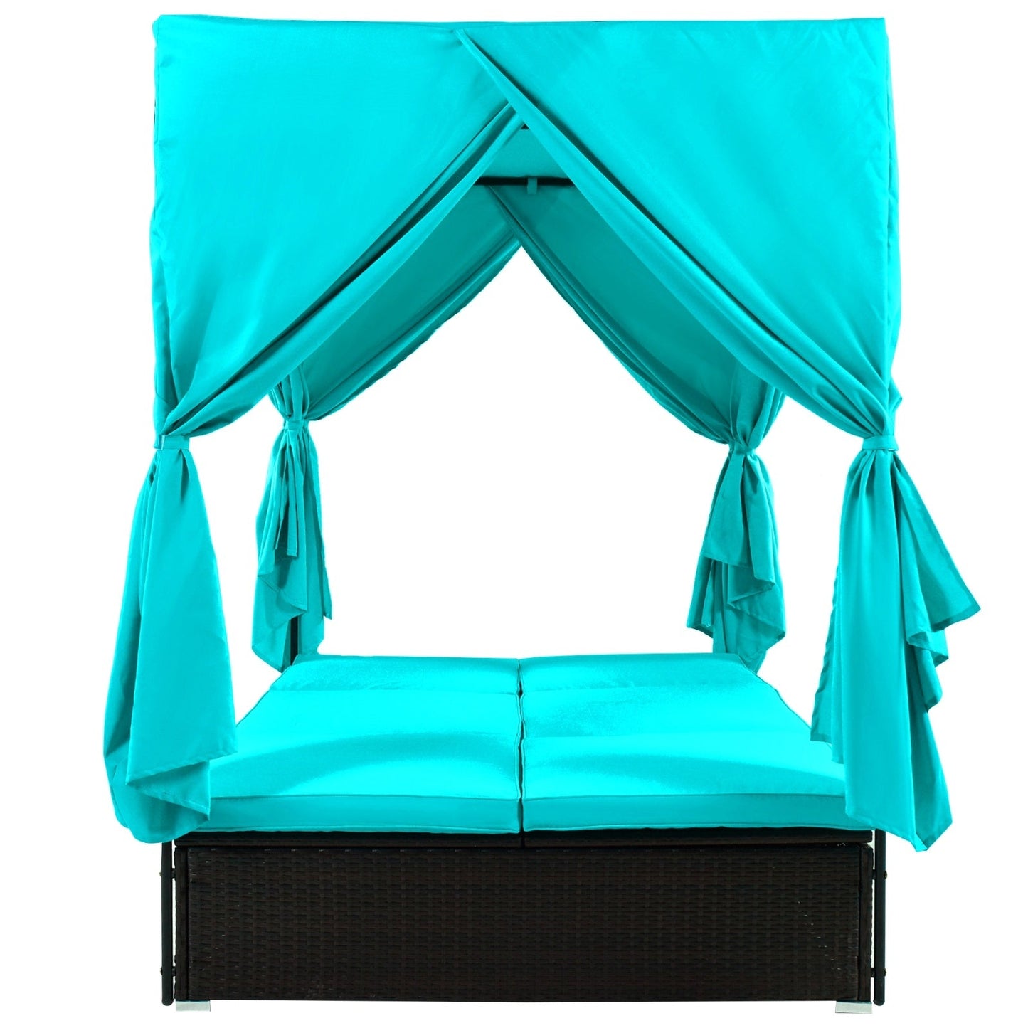 U STYLE Outdoor Patio Wicker Sunbed/Daybed With Cushions & Adjustable Seats Be Up For Life