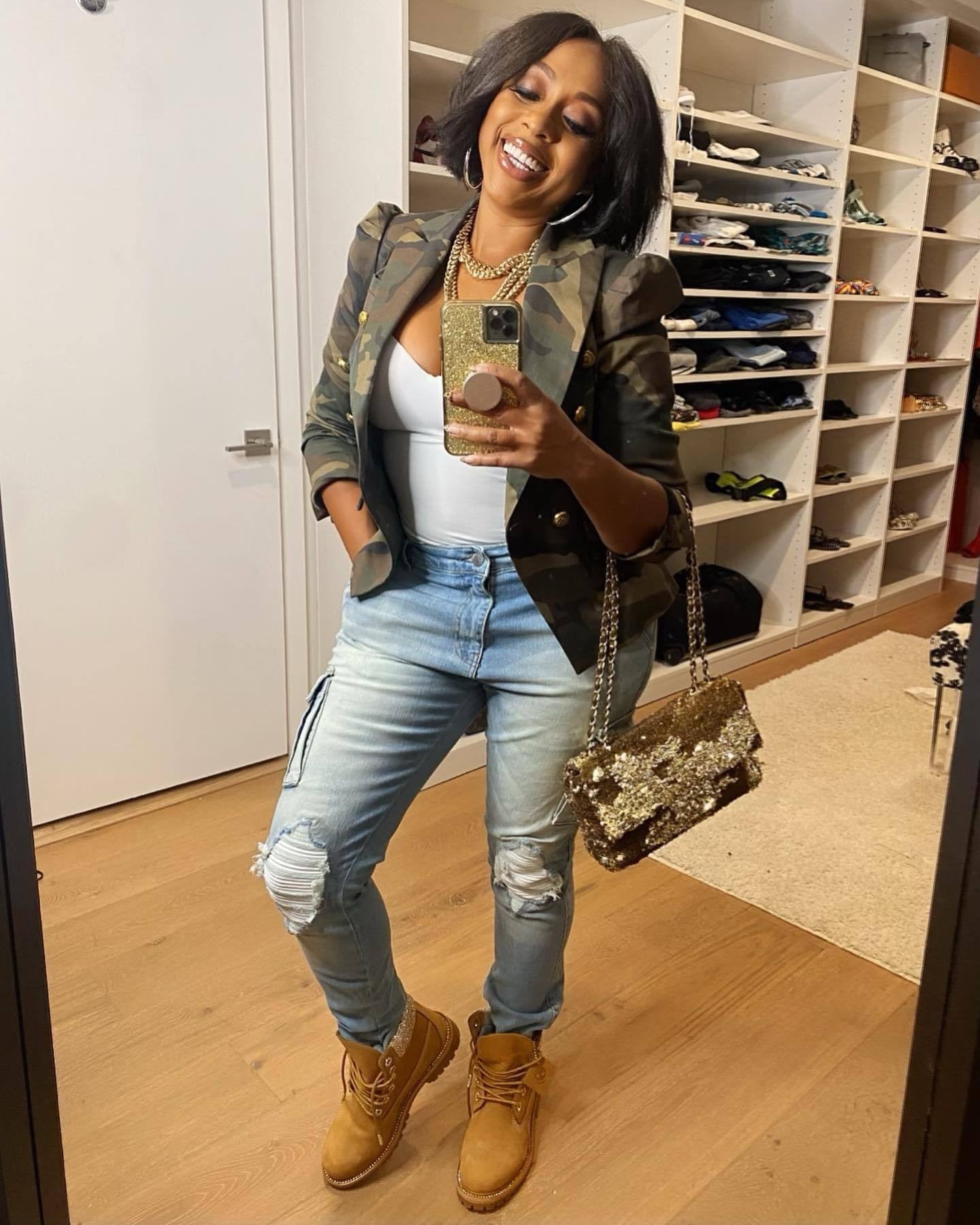 Chic Double-Breasted, Camo Print Jacket Be Up For Life