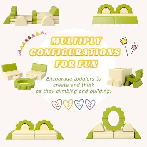 10PCS Kids Couch For Playroom, Climbing And Crawl Foam Play Set Foam Climbing Blocks Convertible Sofa BEUPFORLIFE.com