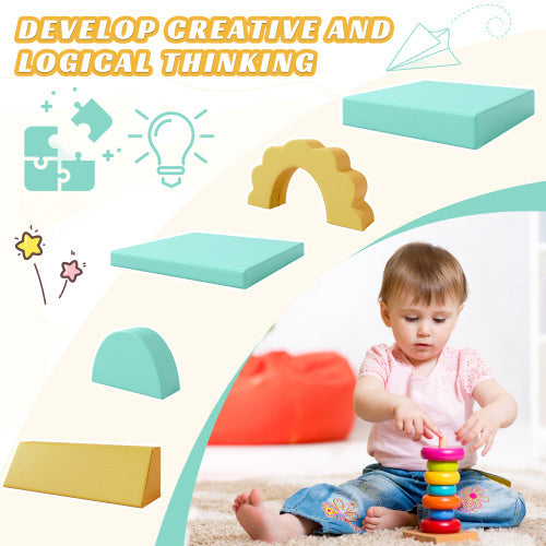 10PCS Kids Couch For Playroom, Climbing And Crawl Foam Play Set Foam Climbing Blocks Convertible Sofa BEUPFORLIFE.com