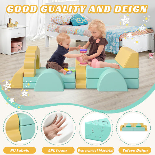 10PCS Kids Couch For Playroom, Climbing And Crawl Foam Play Set Foam Climbing Blocks Convertible Sofa BEUPFORLIFE.com