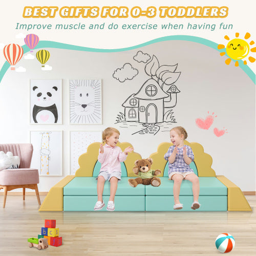 10PCS Kids Couch For Playroom, Climbing And Crawl Foam Play Set Foam Climbing Blocks Convertible Sofa BEUPFORLIFE.com