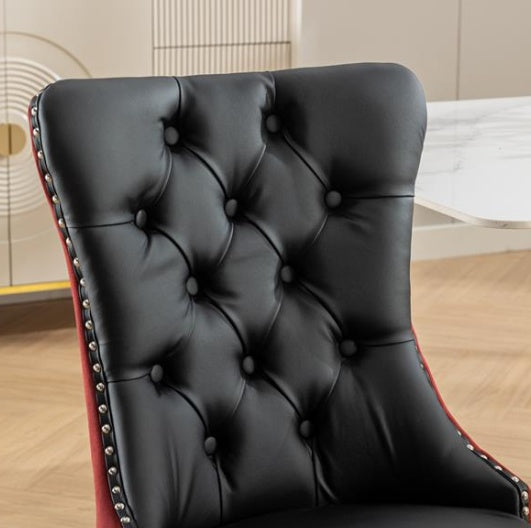 Modern High-End Tufted Solid Wood Contemporary PU & Velvet Upholstered Dining Chair-2 Piece Set BEUPFORLIFE.com