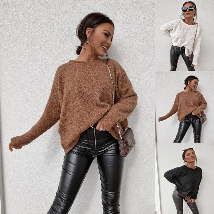 Women's Loose Long-sleeved Off-shoulder Sweater Be Up For Life