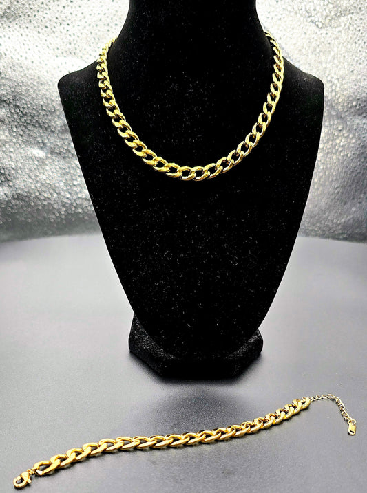 Cuban necklace, bracelet set BEUPFORLIFE.com