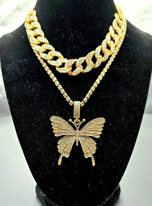 Cuban Link w/ Butterfly, Tennis Link Combo BEUPFORLIFE.com