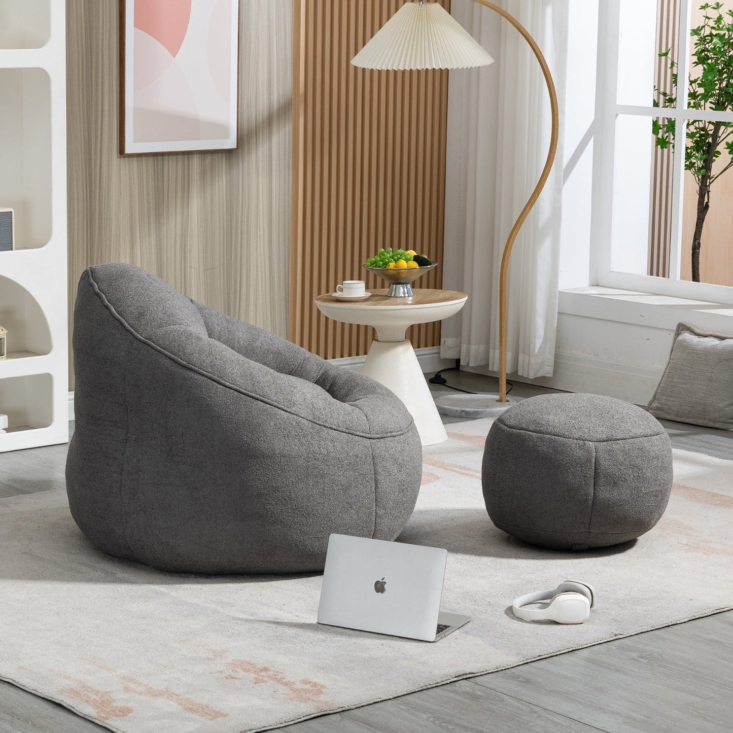 Bean Bag Sofa Chair with Padded Footrest BEUPFORLIFE.com