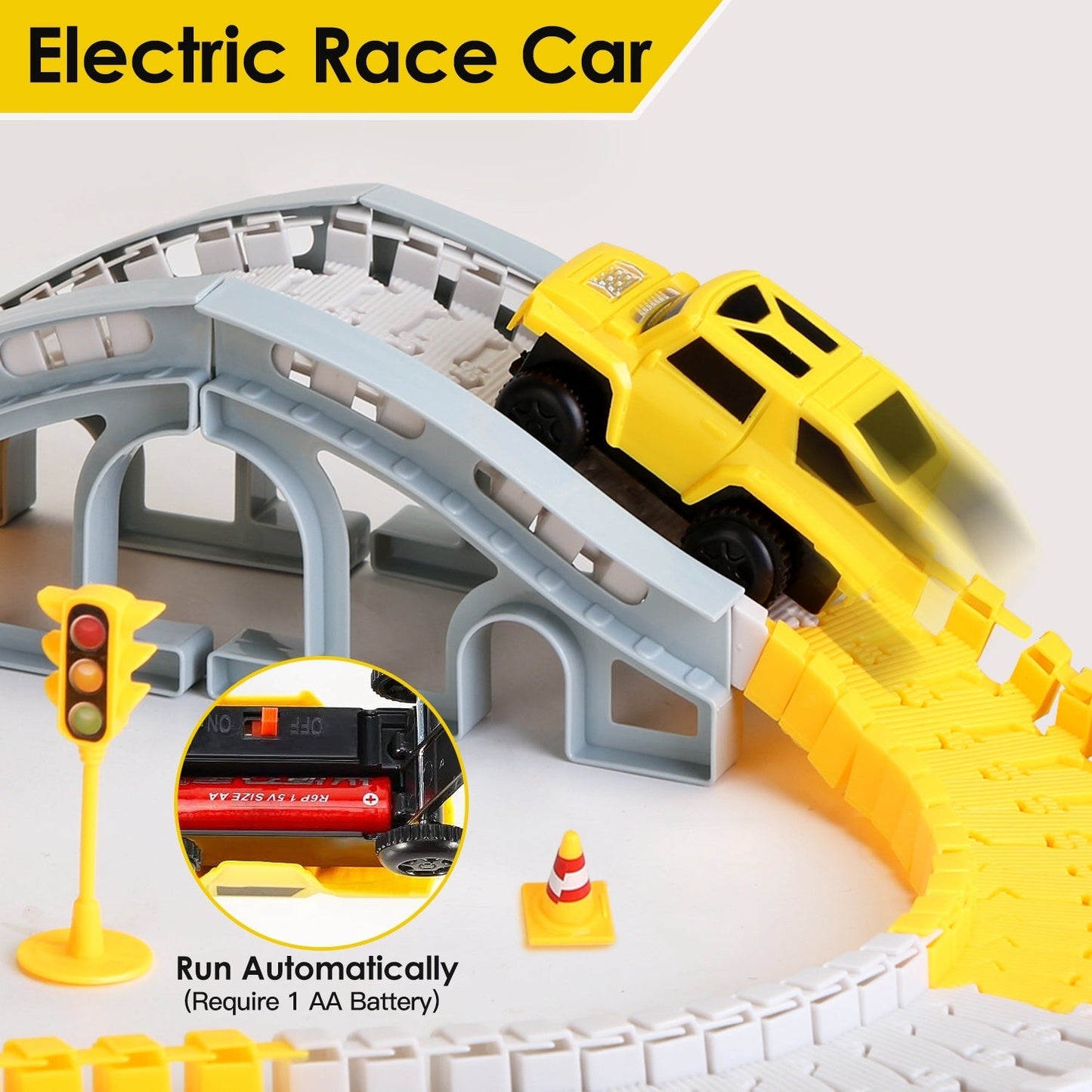 1Pc 340Pcs Construction Race Track Set, for Ages 3 - 6 Years Old BEUPFORLIFE.com