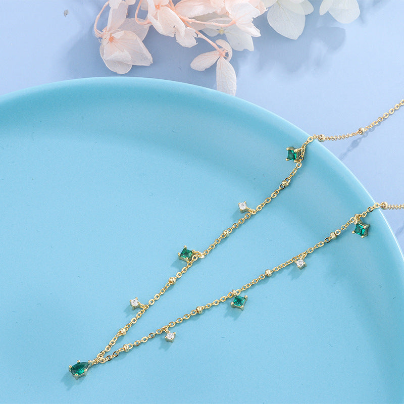 Water drop emerald zircon necklace BEUPFORLIFE.com