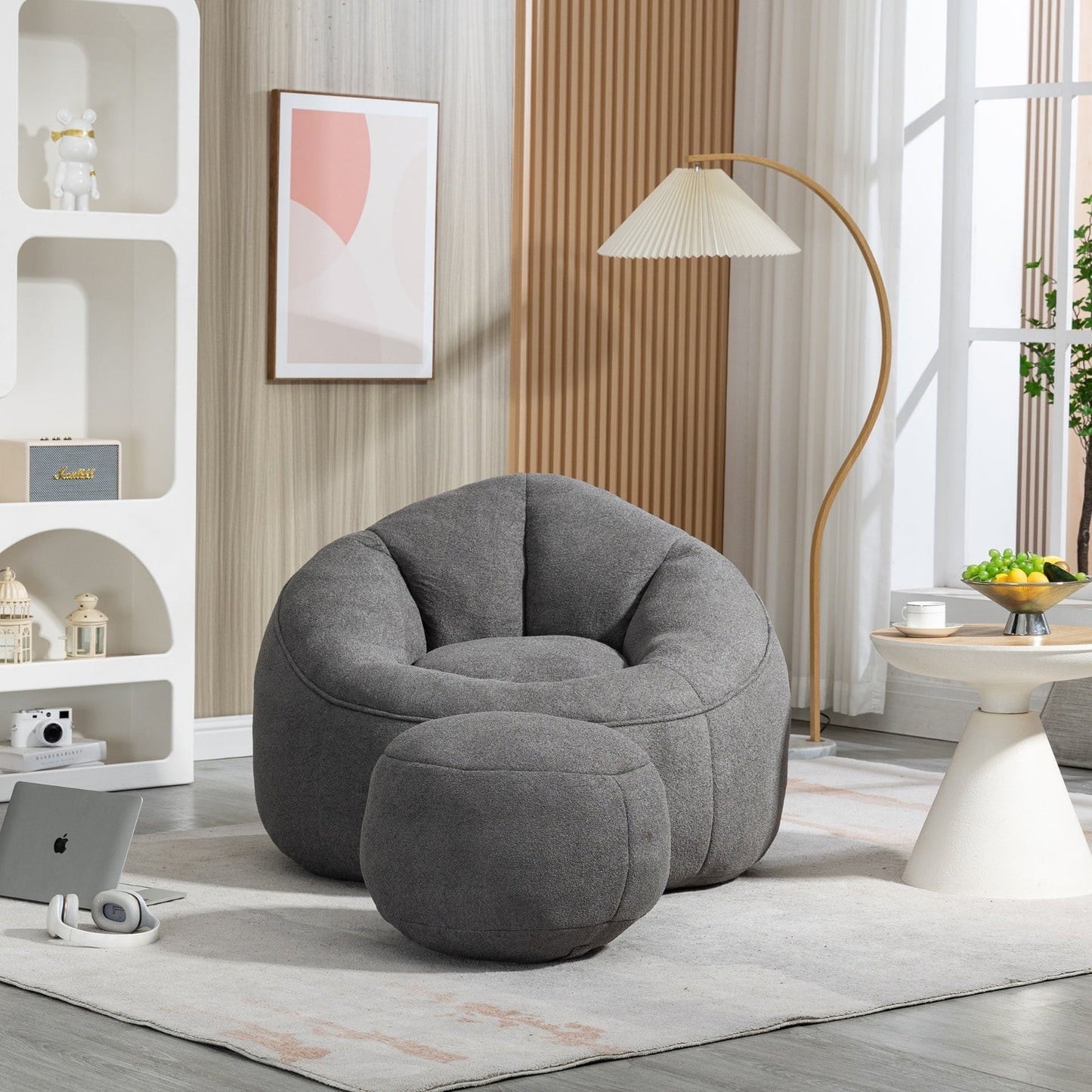 Bean Bag Sofa Chair with Padded Footrest BEUPFORLIFE.com
