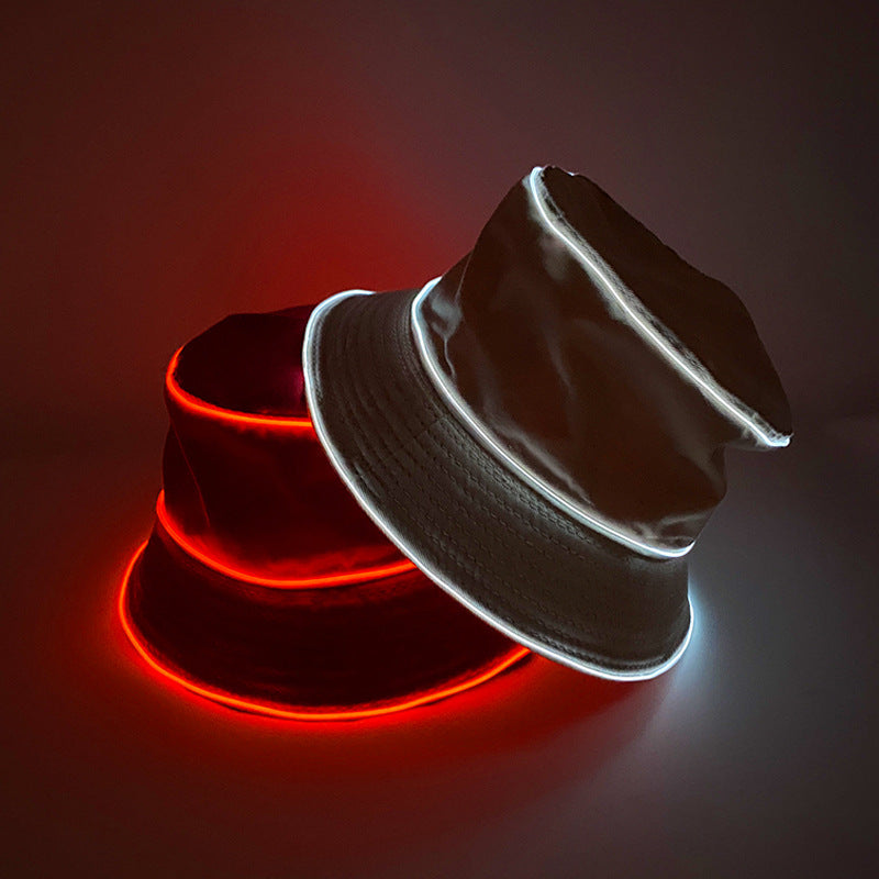 LED Luminous Unisex Solid Color Flat Top Sun Hat BEUPFORLIFE.com