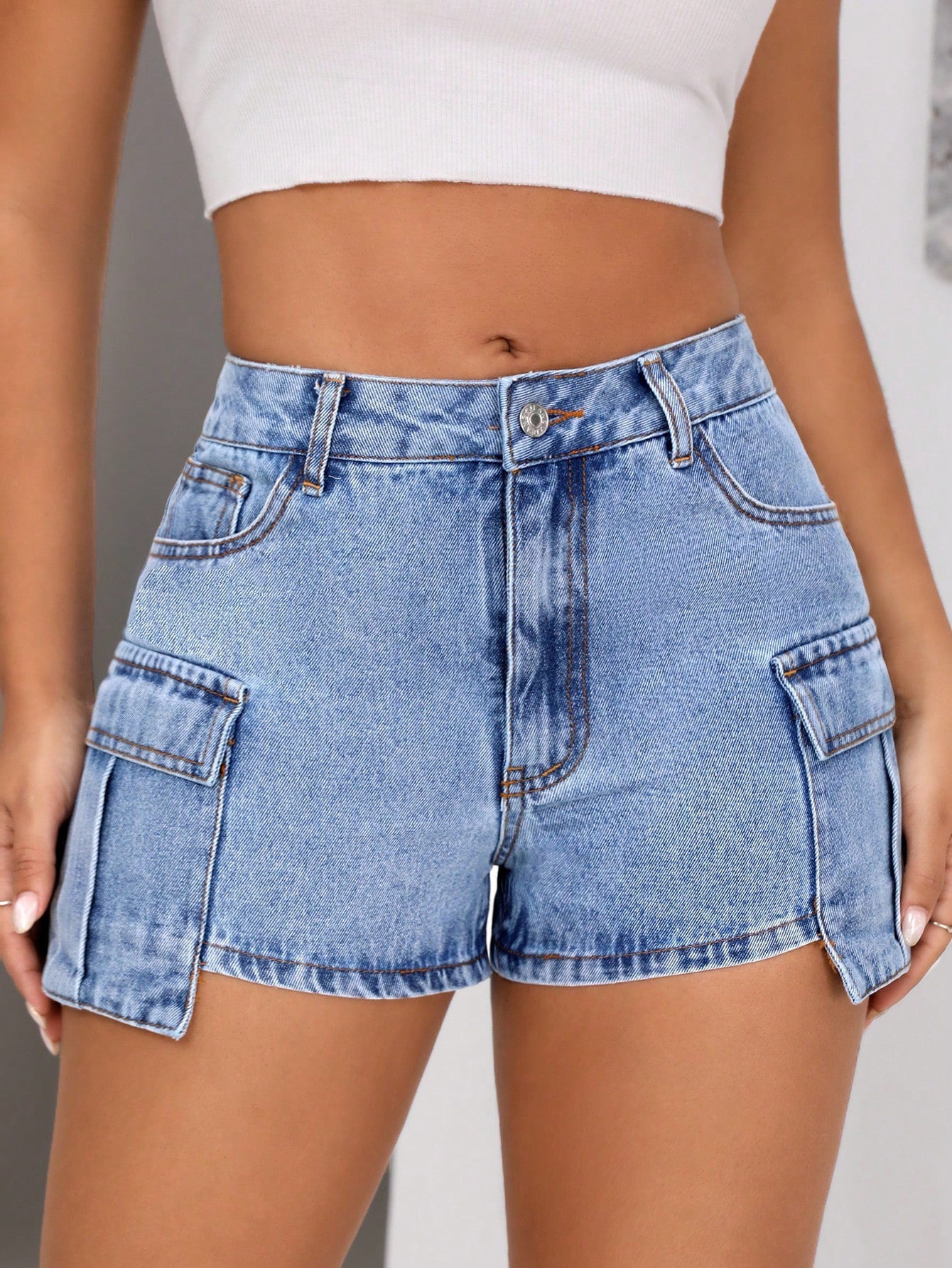 Slim Fit Denim Shorts BEUPFORLIFE.com