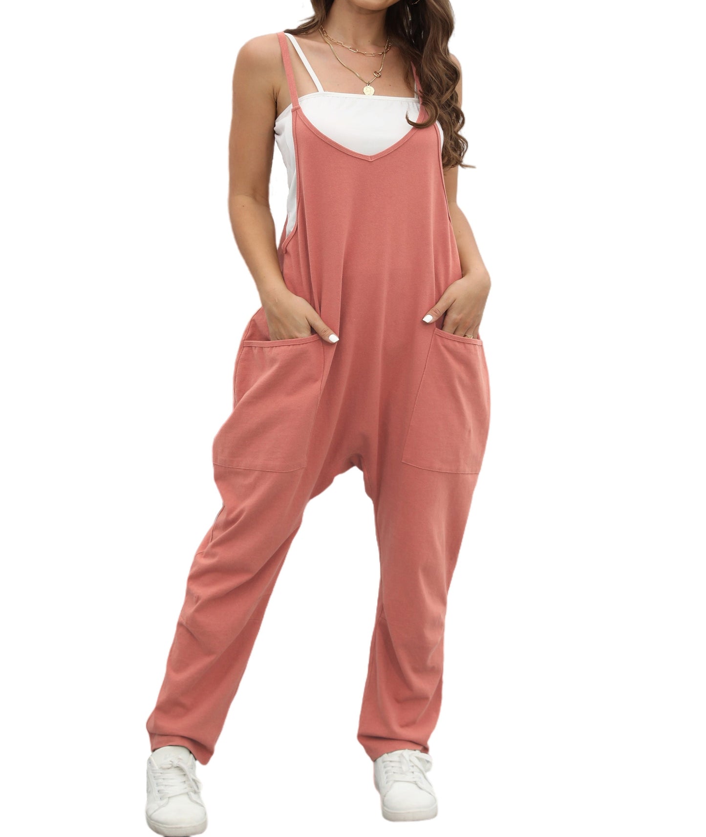 Sleeveless Backless Loose Solid Color Jumpsuit BEUPFORLIFE.com