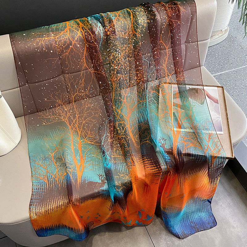 Elegant Silk Design Scarf BEUPFORLIFE.com