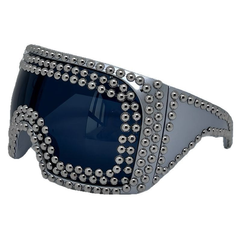 Punk Funk Super Large Rim Square Rivet Sunglasses BEUPFORLIFE.com