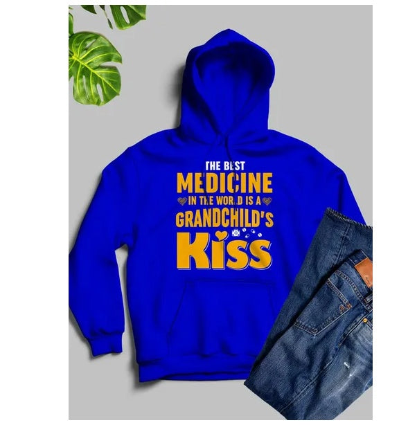 The Best Medicine In The World Is A Grandchild's Kiss Hoodie BEUPFORLIFE.com