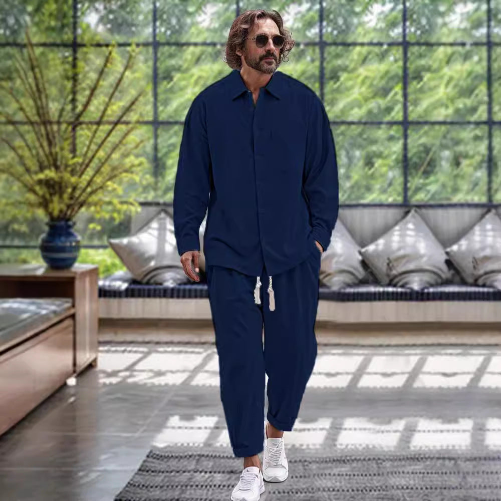Men's Cotton & Linen Two-piece Suit Be Up For Life