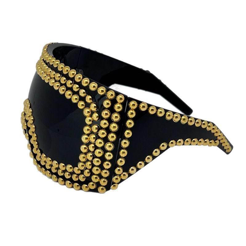Punk Funk Super Large Rim Square Rivet Sunglasses BEUPFORLIFE.com