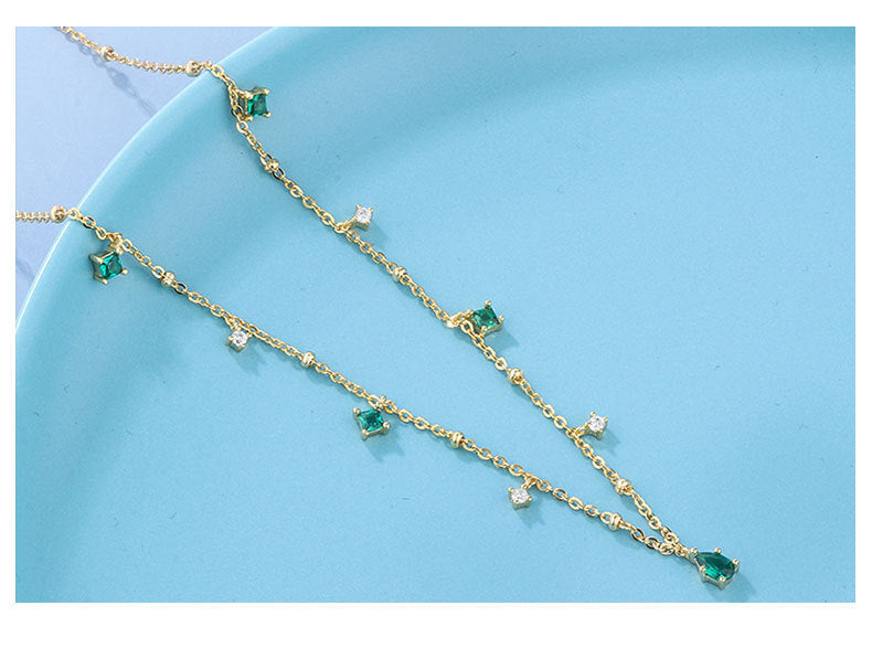 Water drop emerald zircon necklace BEUPFORLIFE.com