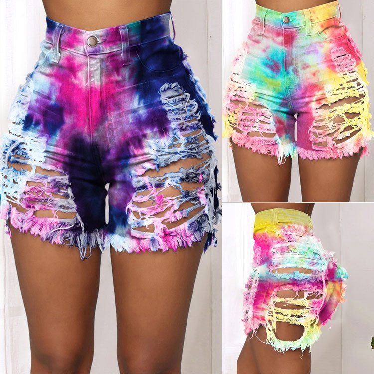 Tie-dye printed denim shorts Be Up For Life