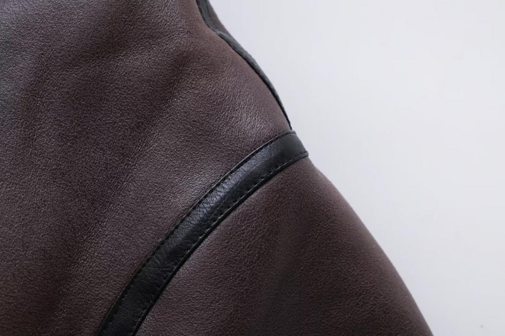 Suede Fur Integrated Motorcycle Jacket BEUPFORLIFE.com