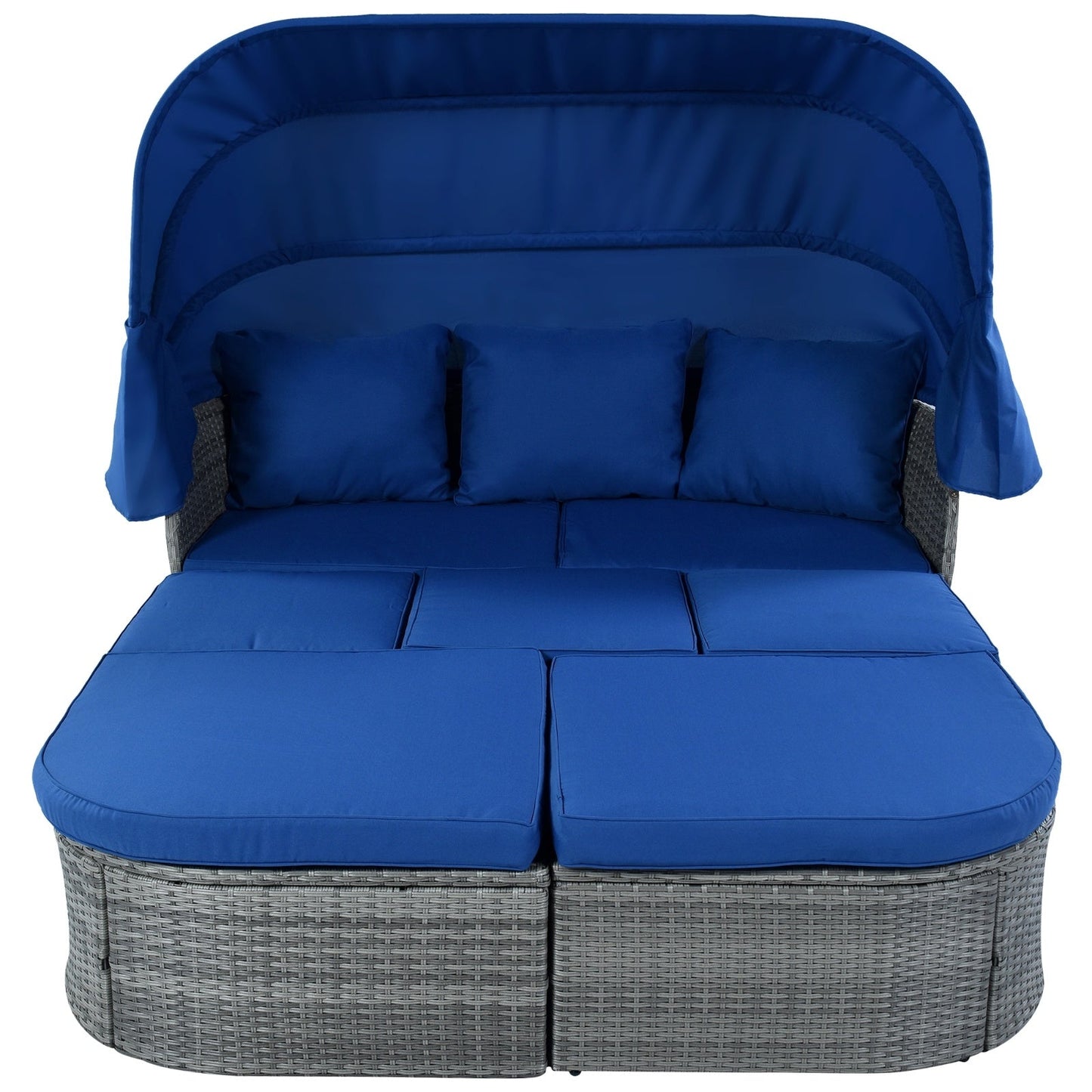 U STYLE Patio Furniture Set Daybed W Retractable Canopy Wicker Be Up For Life