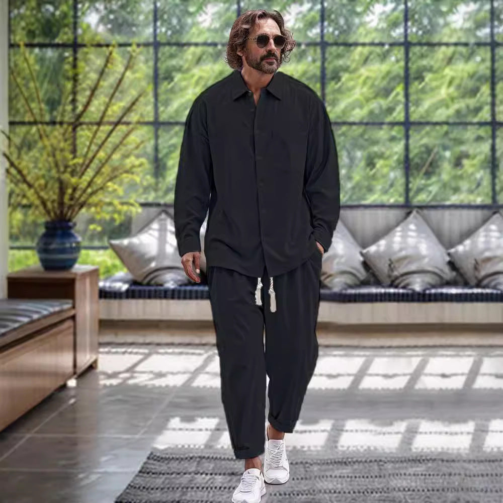 Men's Cotton & Linen Two-piece Suit Be Up For Life