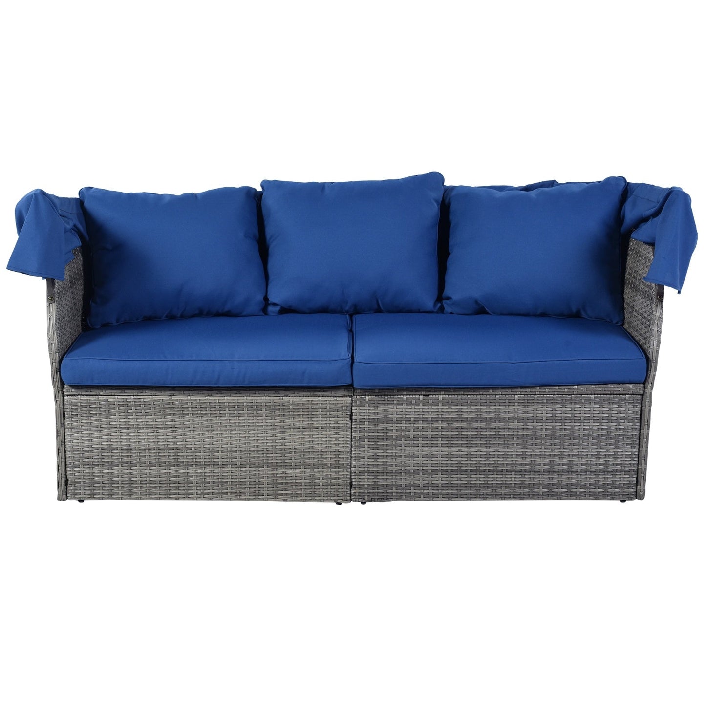 U STYLE Patio Furniture Set Daybed W Retractable Canopy Wicker Be Up For Life