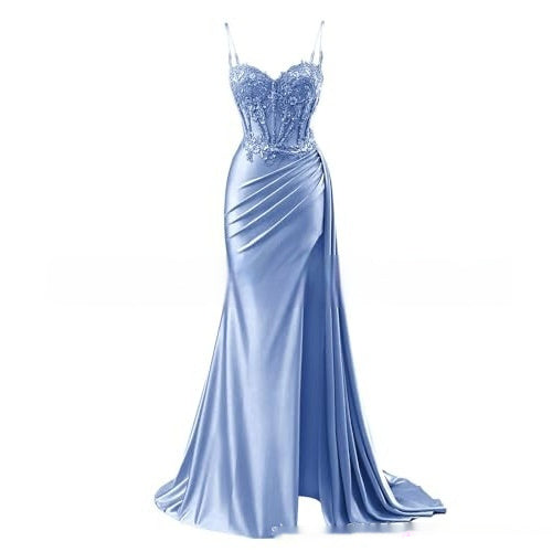 Lovely Satin Strapless Long Dress BEUPFORLIFE.com
