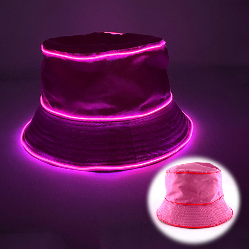 LED Luminous Unisex Solid Color Flat Top Sun Hat BEUPFORLIFE.com