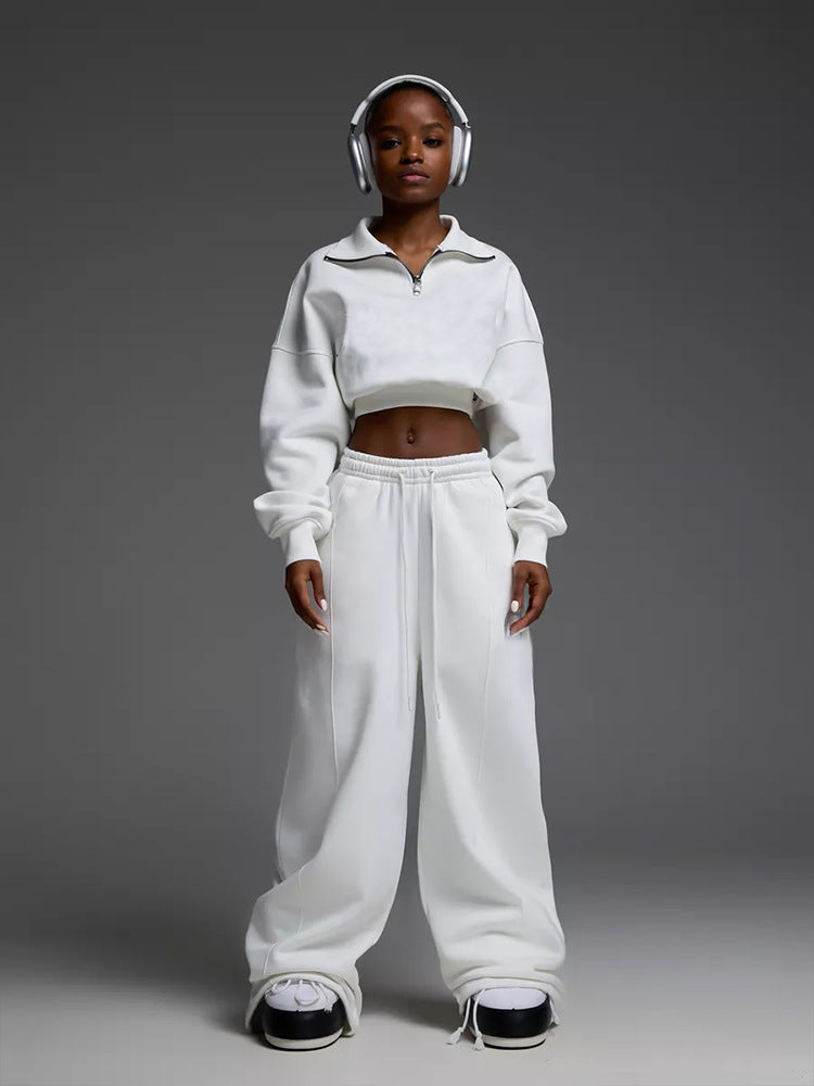Sweater Laced Pants Casual Two-piece Suit