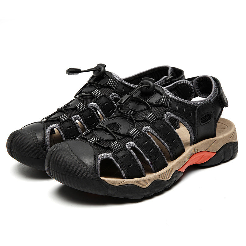 First Layer Cowhide Closed Toe Outdoor Sandals BEUPFORLIFE.com