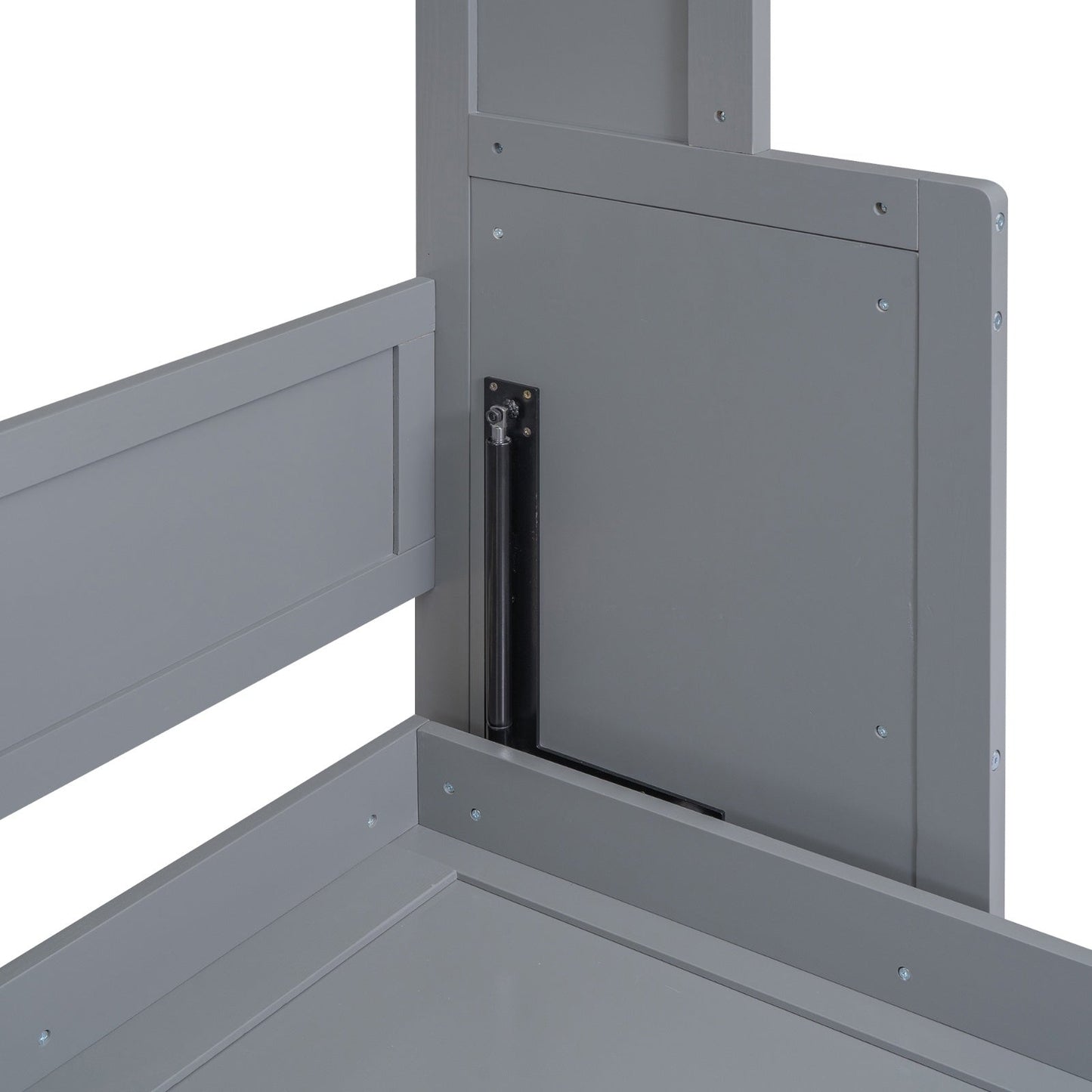 Queen Size Murphy Bed With A Shelf, Gray BEUPFORLIFE.com