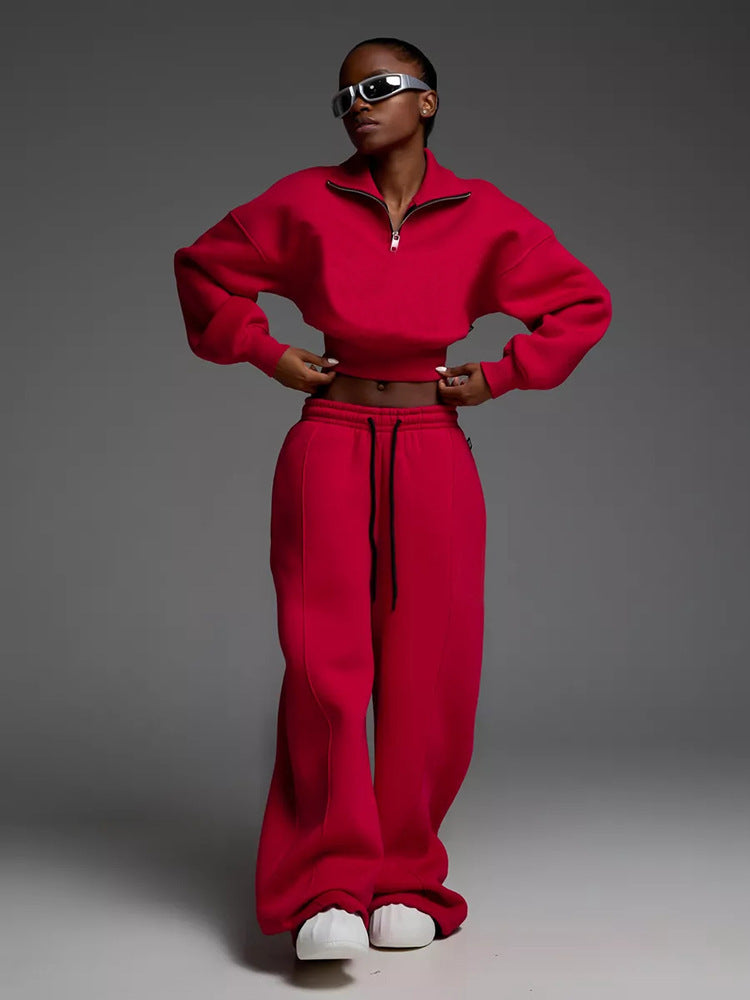 Sweater Laced Pants Casual Two-piece Suit