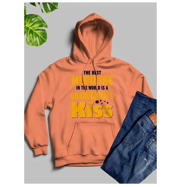The Best Medicine In The World Is A Grandchild's Kiss Hoodie BEUPFORLIFE.com