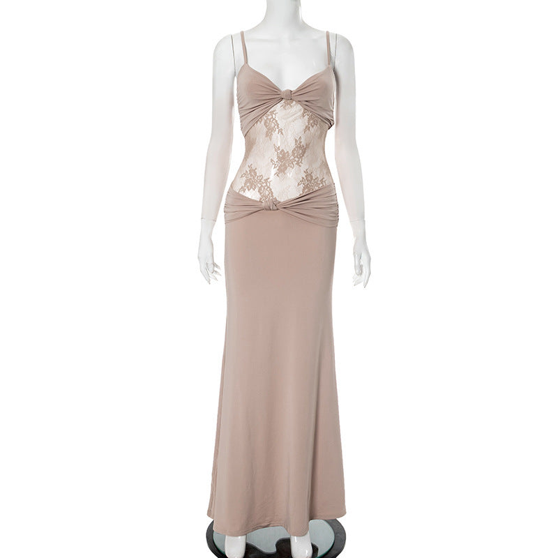 Women's Halter Sleeveless Lace Dress BEUPFORLIFE.com