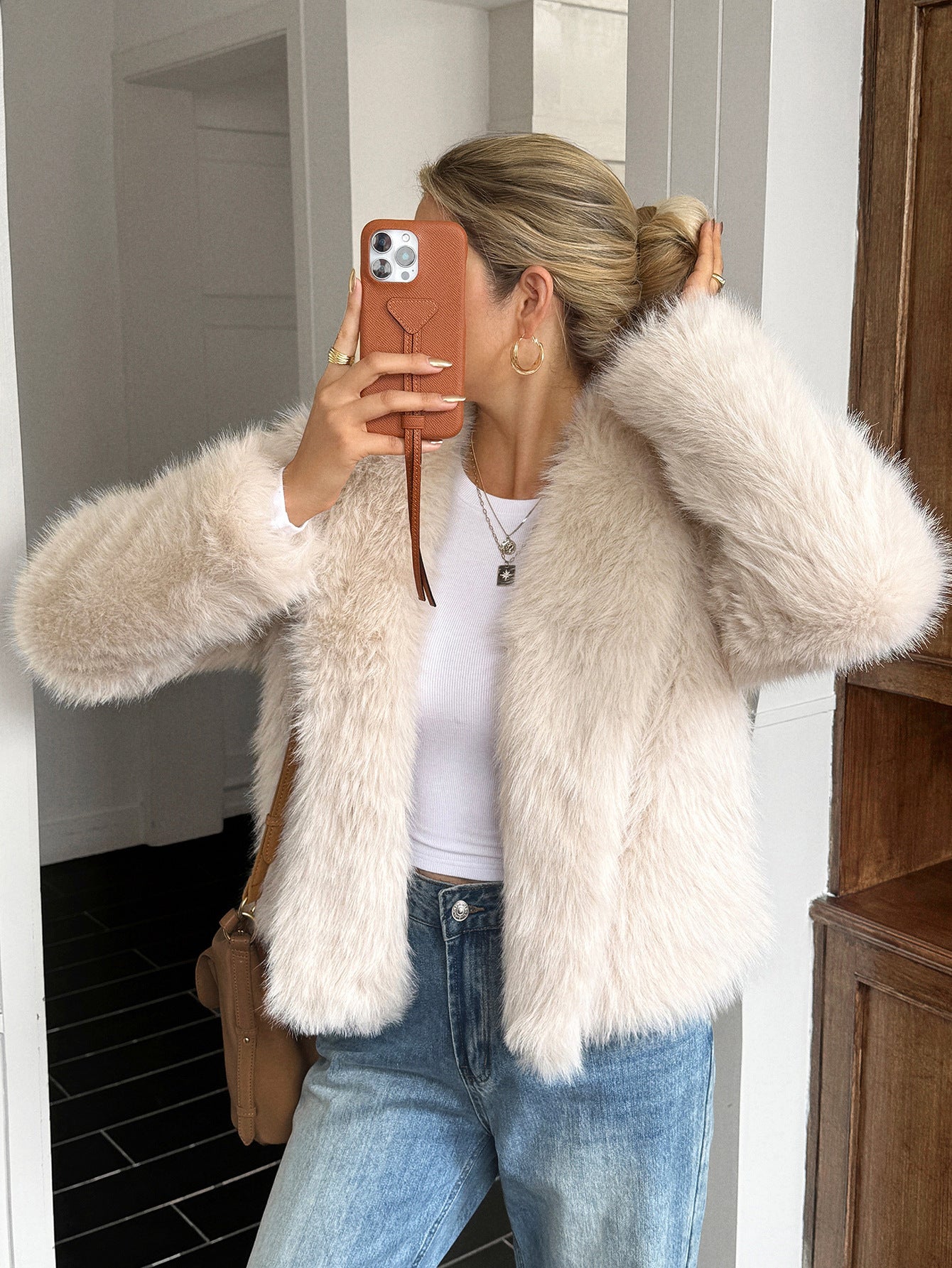 Fluffy Long Sleeve Coat
